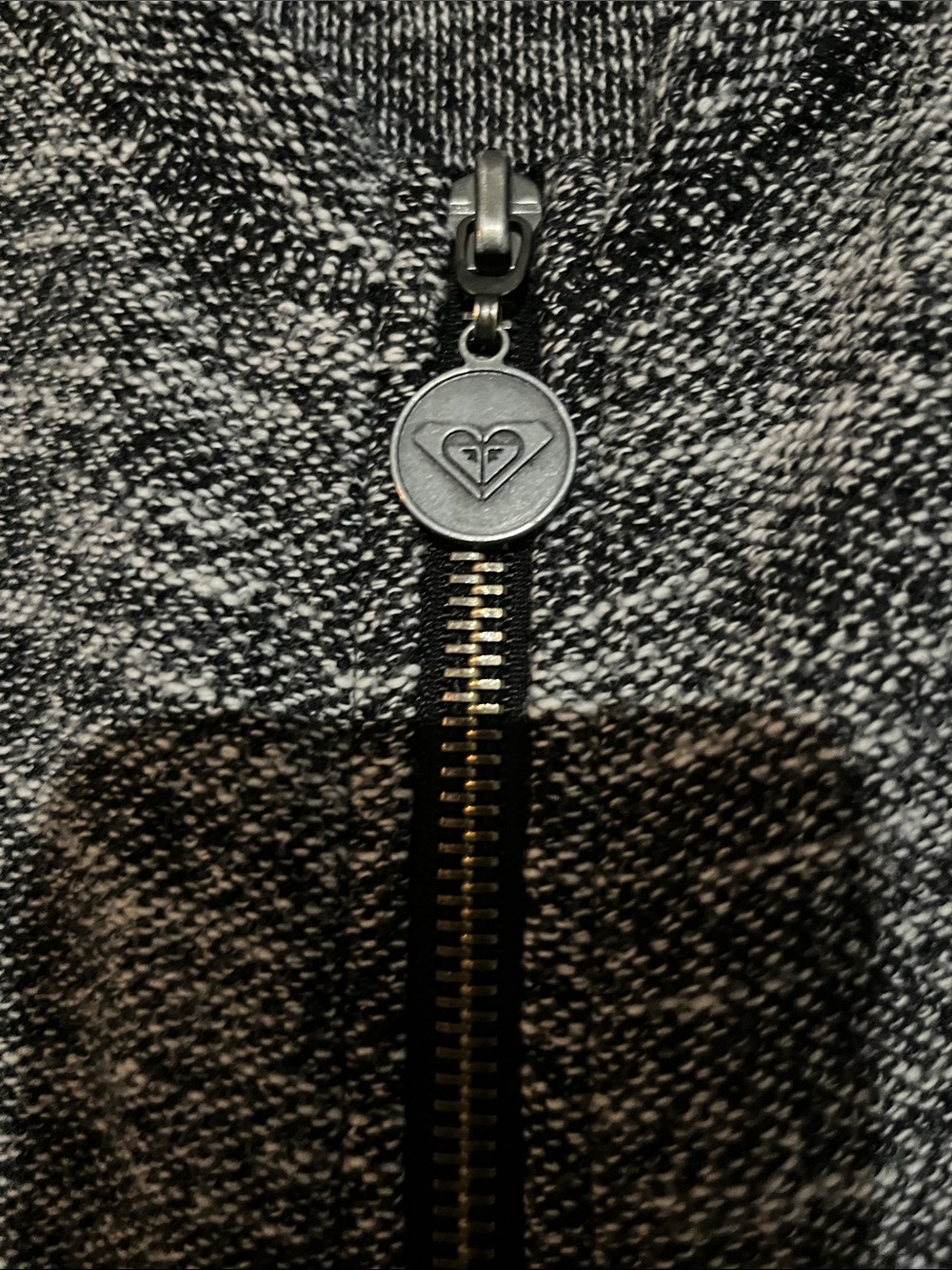 Women's Roxy Gray Zip-Up Hooded Sweater - Picture 2 of 7
